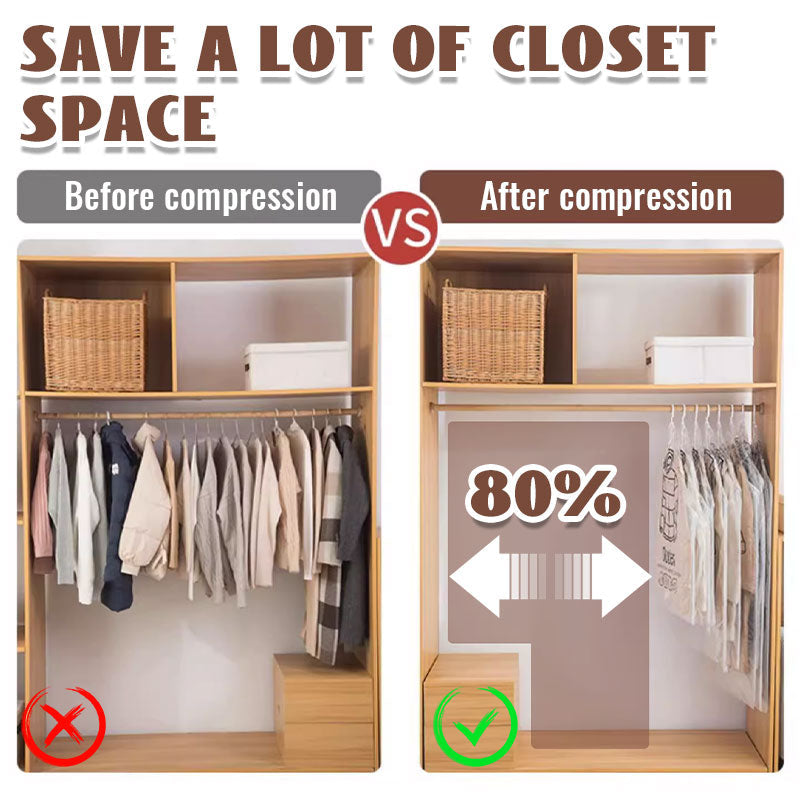 Hanging Vacuum Storage Bags– Space-Saving Compression Bags,Dustproof & Moisture-Proof Transparent Design, Travel & Home Storage Solution
