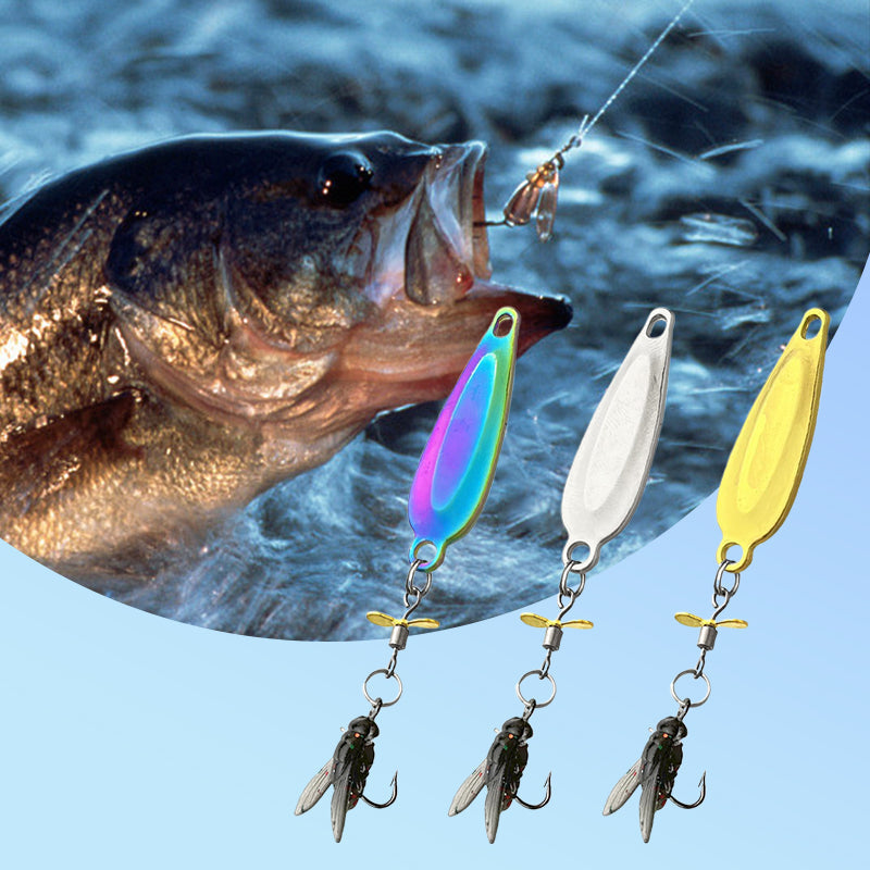 Metal Propeller Fishing Lure – Electroplated Spoon with Realistic Soft Bait & Attractant, Spinner Prop for Saltwater & Freshwater, Anti-Rust Stainless Steel Hardware, Long Casting Distance