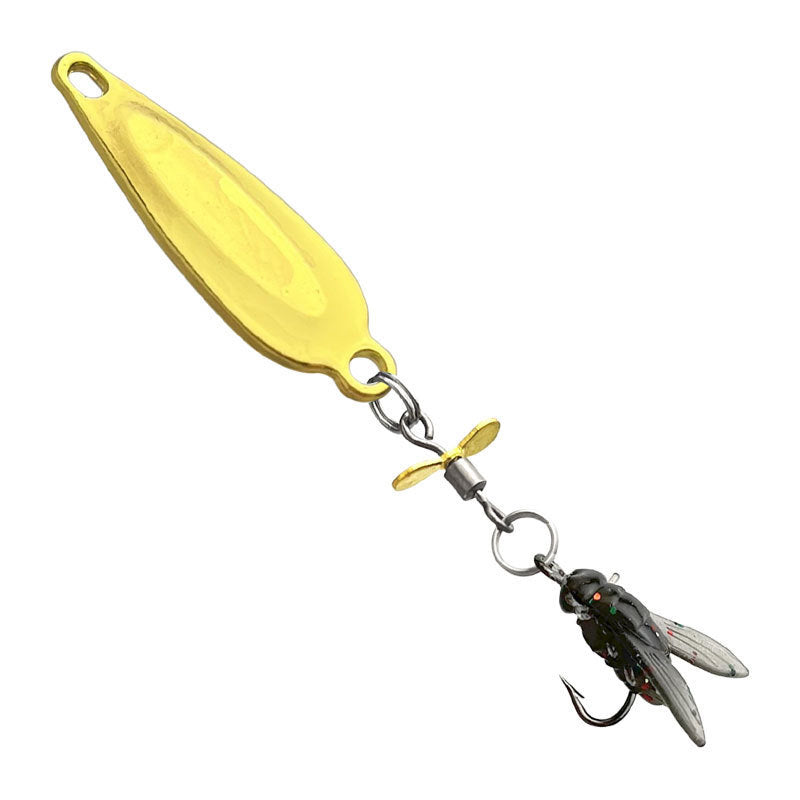 Metal Propeller Fishing Lure – Electroplated Spoon with Realistic Soft Bait & Attractant, Spinner Prop for Saltwater & Freshwater, Anti-Rust Stainless Steel Hardware, Long Casting Distance