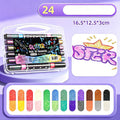 Dual-Tip Glitter Markers Set with Soft Brush