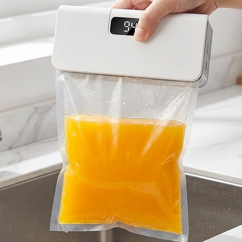 Rechargeable Bag Sealer with Cutter – 6-Level Heat Adjustable USB-C Portable Food Sealer, Built-in Blade for Opening Bags,  Magnetic Storage for Snacks & Kitchen Use