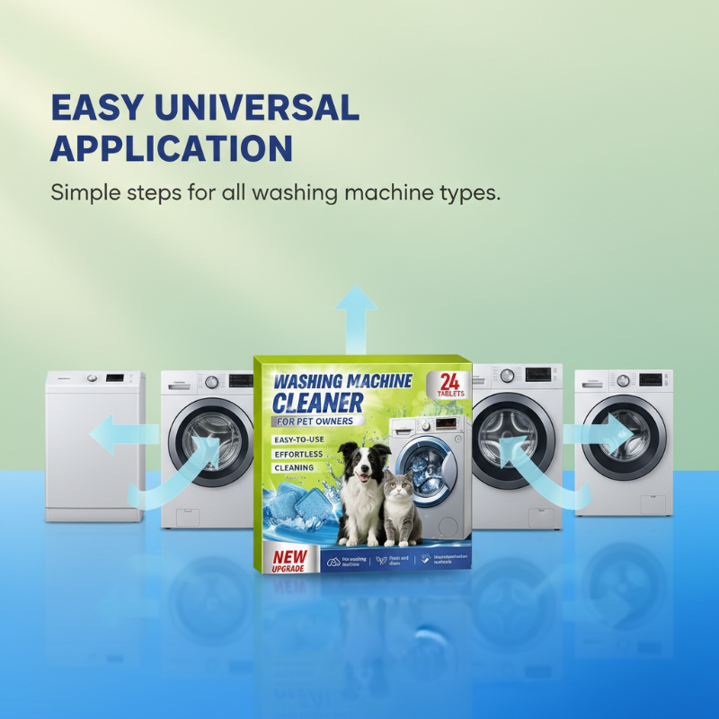 Washing Machine Cleaner Tablets for Pet Owners-Powerful Enzyme Formula Dissolves Pet Hair & Fur, Deep-Cleans Drum & Pipes, Removes Odors & Residue