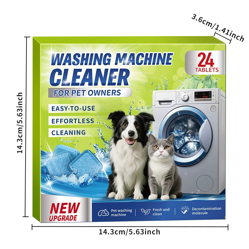 Washing Machine Cleaner Tablets for Pet Owners-Powerful Enzyme Formula Dissolves Pet Hair & Fur, Deep-Cleans Drum & Pipes, Removes Odors & Residue