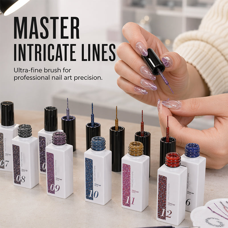 Reflective Glitter Gel Nail Polish Liner