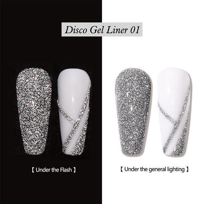 Reflective Glitter Gel Nail Polish Liner-12 Shades High-Density Glitter Resin,Waterproof & Chip-Resistant for 30 Days