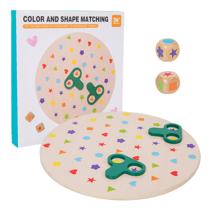 Wooden Shape Matching Toy Set – Cognitive Development Educational Puzzle for Kids 3+, Shape & Color Recognition Board Game, Parent-Child Interactive Play, Safe Burr-Free Wood, Party & Learning Activity for Toddlers