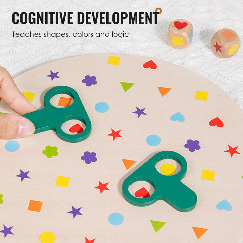 Wooden Shape Matching Toy Set – Cognitive Development Educational Puzzle for Kids 3+, Shape & Color Recognition Board Game, Parent-Child Interactive Play, Safe Burr-Free Wood, Party & Learning Activity for Toddlers