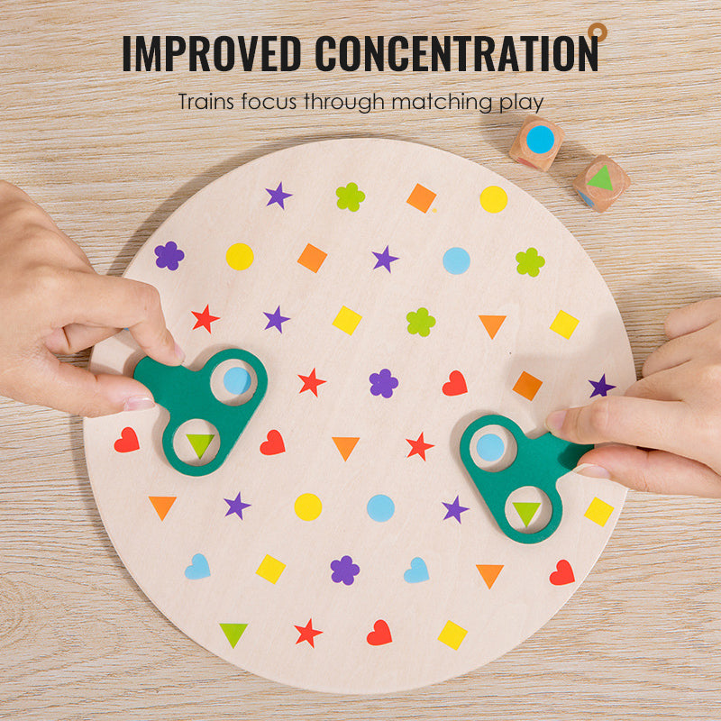 Wooden Shape Matching Toy Set – Cognitive Development Educational Puzzle for Kids 3+, Shape & Color Recognition Board Game, Parent-Child Interactive Play, Safe Burr-Free Wood, Party & Learning Activity for Toddlers