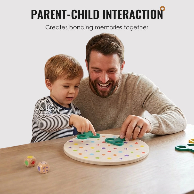 Wooden Shape Matching Toy Set – Cognitive Development Educational Puzzle for Kids 3+, Shape & Color Recognition Board Game, Parent-Child Interactive Play, Safe Burr-Free Wood, Party & Learning Activity for Toddlers