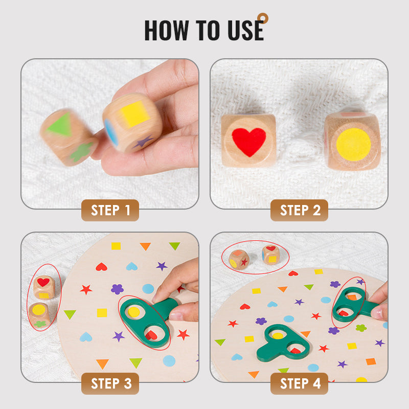 Wooden Shape Matching Toy Set – Cognitive Development Educational Puzzle for Kids 3+, Shape & Color Recognition Board Game, Parent-Child Interactive Play, Safe Burr-Free Wood, Party & Learning Activity for Toddlers