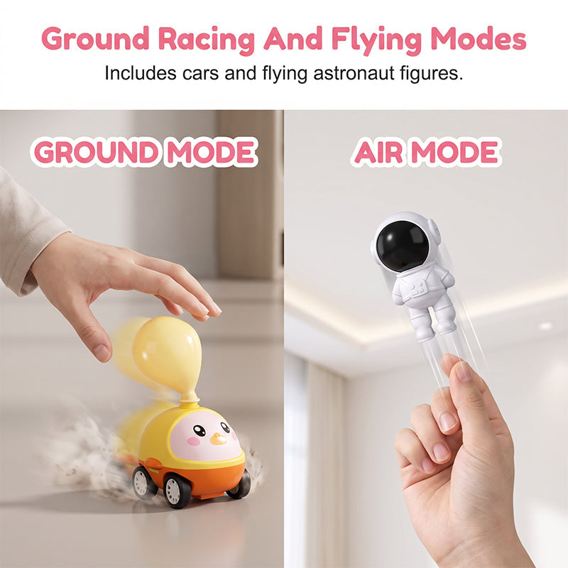 Balloon-Powered Launcher Car Toy Set for Kids-ress-Propulsion Aerodynamic Racing & Flying Toy for Kids 3+, No Batteries Needed, STEM Learning Through Play