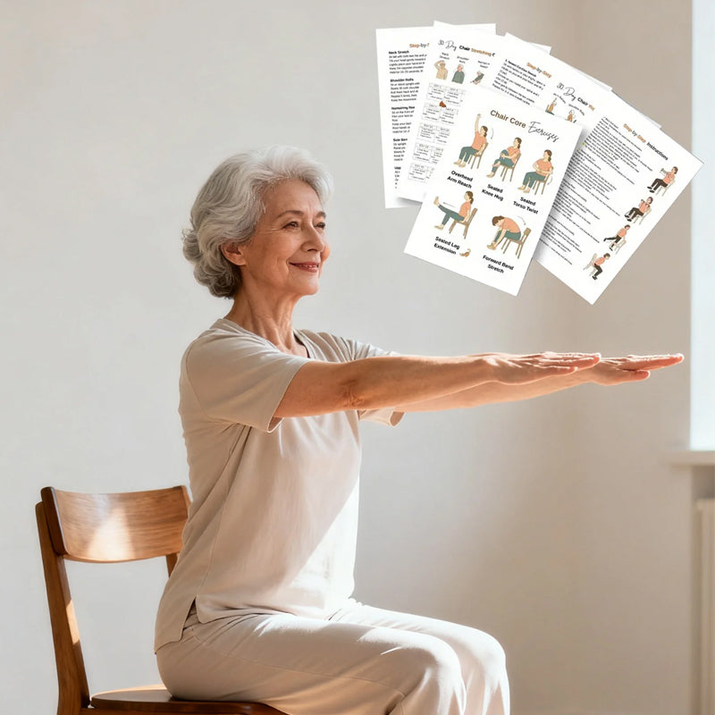 Chair Yoga Spiral Notebook for Weight Loss-30-Day Low-Impact Exercise Plan for Seniors & Beginners, Joint-Friendly Stretches & Strength Poses, Step-by-Step Illustrations