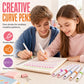 Pattern Roller Pens – Creative Curve Pens for Journaling & DIY Decor, Smooth Floral & Wave Borders, 6-Pack Student Art Supplies