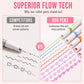 Pattern Roller Pens – Creative Curve Pens for Journaling & DIY Decor, Smooth Floral & Wave Borders, 6-Pack Student Art Supplies