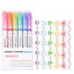 Pattern Roller Pens – Creative Curve Pens for Journaling & DIY Decor, Smooth Floral & Wave Borders, 6-Pack Student Art Supplies