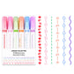 Pattern Roller Pens – Creative Curve Pens for Journaling & DIY Decor, Smooth Floral & Wave Borders, 6-Pack Student Art Supplies