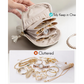 Mini Travel Jewelry Bag with Zipper - Soft Lined Travel Storage Bag with Multi-Compartment for Necklaces, Rings & Earrings, Tangle-Free & Scratch-Free, Compact Portable, Tassel Zipper Closure
