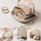 Mini Travel Jewelry Bag with Zipper - Soft Lined Travel Storage Bag with Multi-Compartment for Necklaces, Rings & Earrings, Tangle-Free & Scratch-Free, Compact Portable, Tassel Zipper Closure