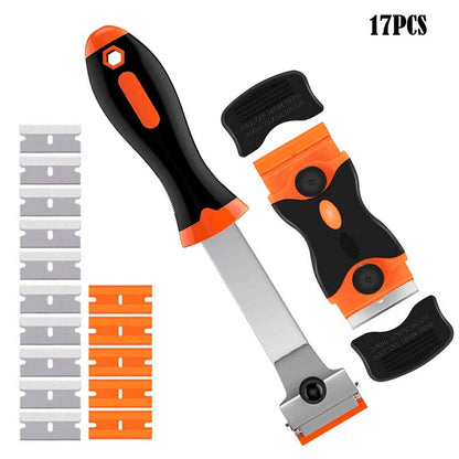Multifunctional Scraper Tool with 20 Blades, Glass Scraper, Kitchen and Household Cleaning Tool