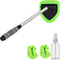 Windshield Cleaning Tool Set with Extendable Handle, Non-Slip Grip, Washable & Reusable Pads
