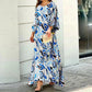 Swirl Slit Sleeve Maxi Dress Set - dressowy