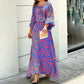 Swirl Slit Sleeve Maxi Dress Set - dressowy