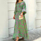 Swirl Slit Sleeve Maxi Dress Set - dressowy