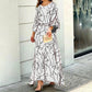 Swirl Slit Sleeve Maxi Dress Set - dressowy