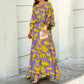 Swirl Slit Sleeve Maxi Dress Set - dressowy