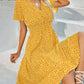 V-neck short-sleeved floral dress - dressowy