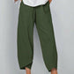 Vintage Asymmetrical Elastic Waist Pockets Pants - dressowy
