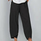 Vintage Asymmetrical Elastic Waist Pockets Pants - dressowy