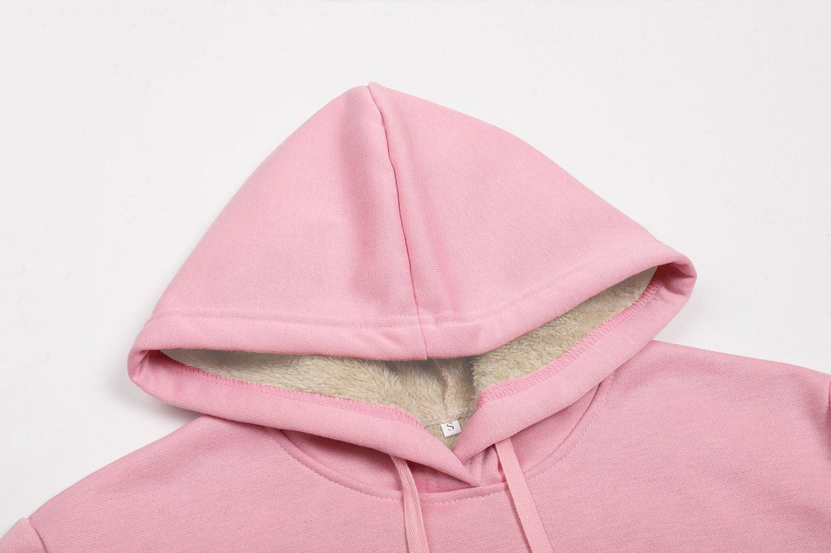 Warm lambskin hooded sports hoodie jacket - dressowy