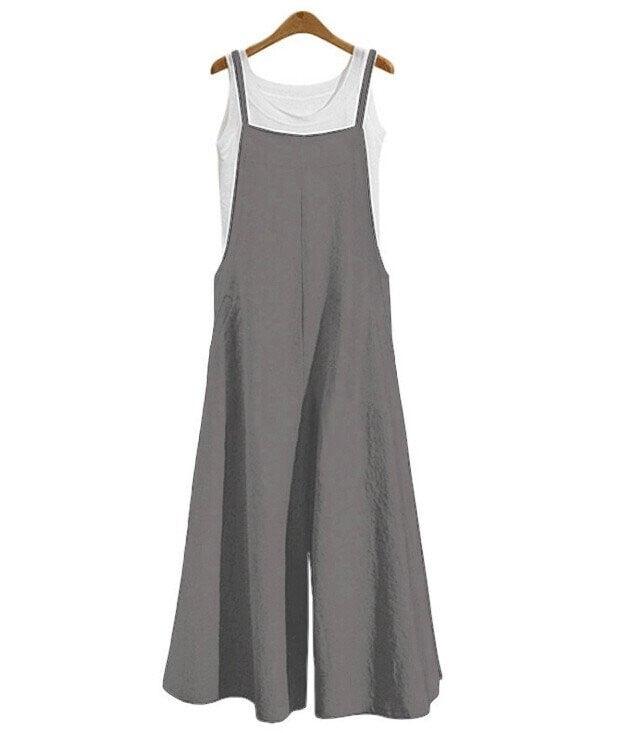 Women's Sleeveless Oversized Casual Jumpsuit - dressowy