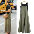 Women's Sleeveless Oversized Casual Jumpsuit - dressowy