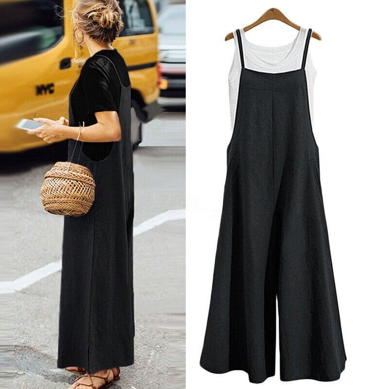 Women's Sleeveless Oversized Casual Jumpsuit - dressowy